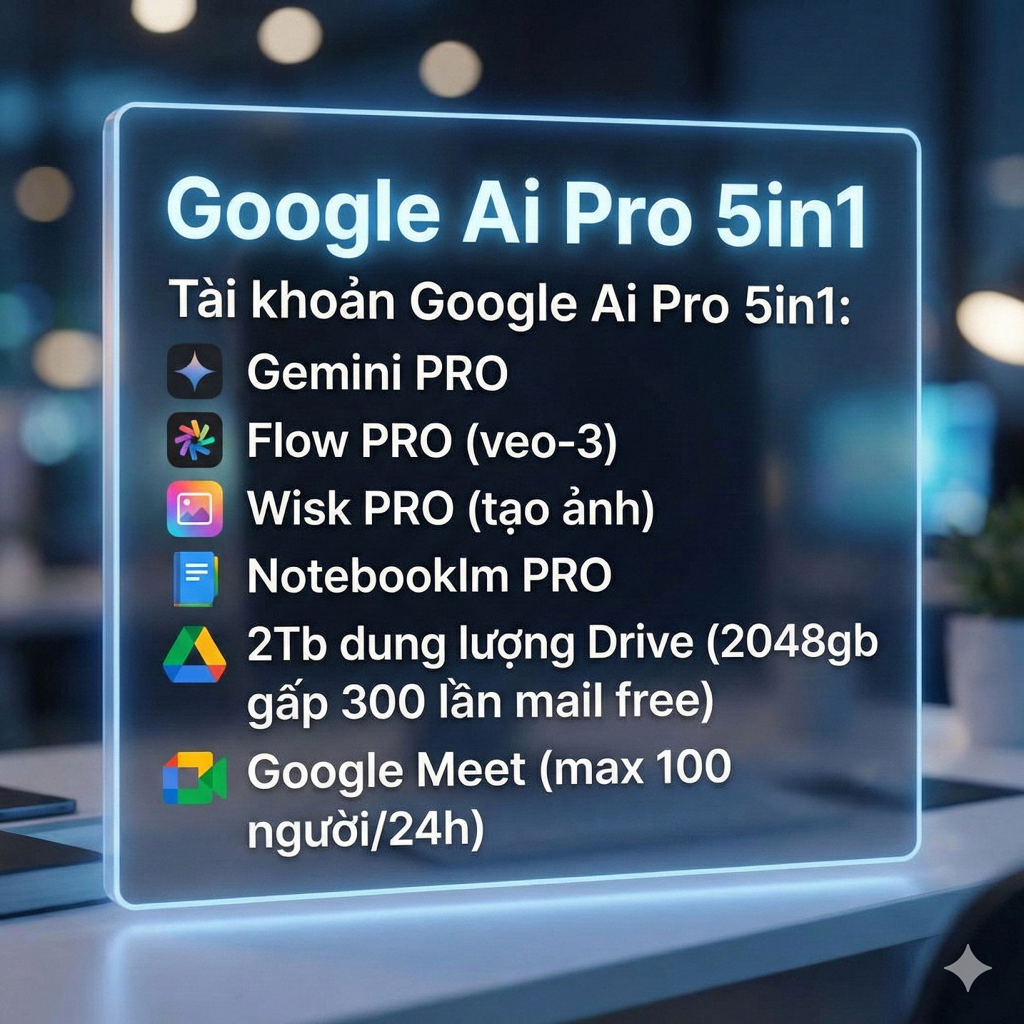 Tài khoản Gemini PRO (Google Ai PRO) Chính chủ 01 năm